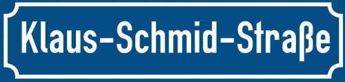 Straßenschild Klaus-Schmid-Straße