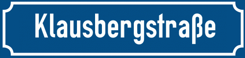 Straßenschild Klausbergstraße