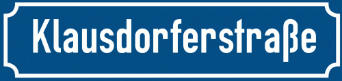 Straßenschild Klausdorferstraße zum kostenlosen Download