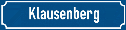 Straßenschild Klausenberg