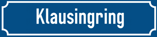 Straßenschild Klausingring