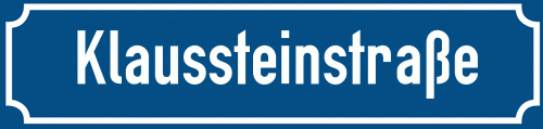 Straßenschild Klaussteinstraße zum kostenlosen Download