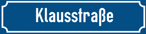 Straßenschild Klausstraße