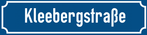Straßenschild Kleebergstraße