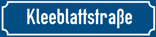 Straßenschild Kleeblattstraße