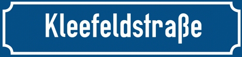 Straßenschild Kleefeldstraße