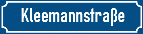 Straßenschild Kleemannstraße