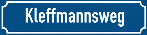 Straßenschild Kleffmannsweg