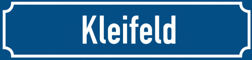 Straßenschild Kleifeld