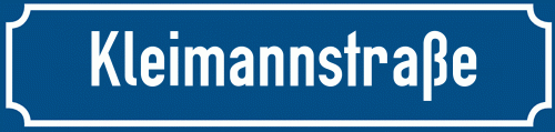 Straßenschild Kleimannstraße