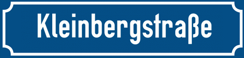 Straßenschild Kleinbergstraße