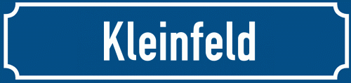 Straßenschild Kleinfeld