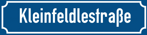 Straßenschild Kleinfeldlestraße zum kostenlosen Download