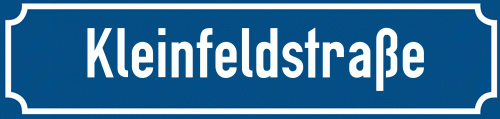 Straßenschild Kleinfeldstraße