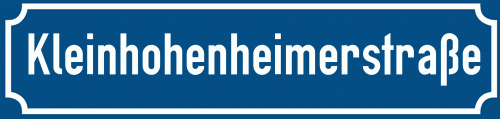 Straßenschild Kleinhohenheimerstraße