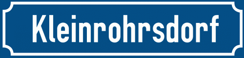 Straßenschild Kleinrohrsdorf