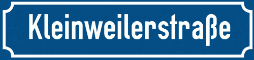 Straßenschild Kleinweilerstraße