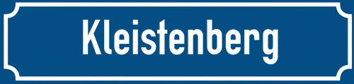 Straßenschild Kleistenberg
