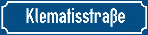 Straßenschild Klematisstraße zum kostenlosen Download