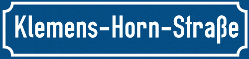 Straßenschild Klemens-Horn-Straße