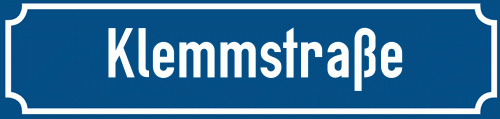 Straßenschild Klemmstraße