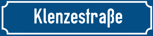 Straßenschild Klenzestraße zum kostenlosen Download
