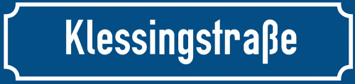Straßenschild Klessingstraße