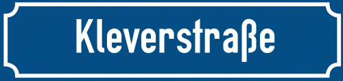 Straßenschild Kleverstraße
