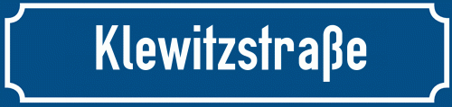 Straßenschild Klewitzstraße
