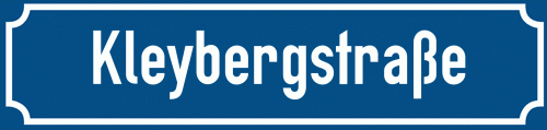 Straßenschild Kleybergstraße