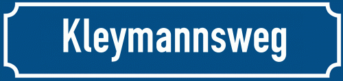 Straßenschild Kleymannsweg