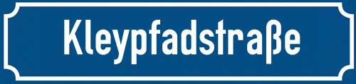 Straßenschild Kleypfadstraße
