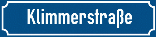Straßenschild Klimmerstraße