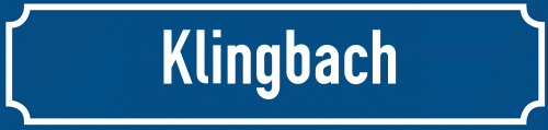 Straßenschild Klingbach