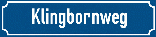 Straßenschild Klingbornweg