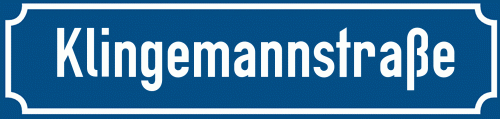 Straßenschild Klingemannstraße