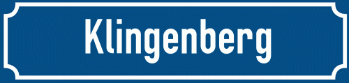 Straßenschild Klingenberg