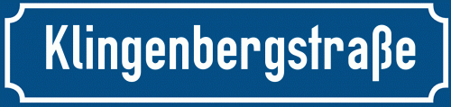 Straßenschild Klingenbergstraße