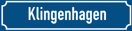 Straßenschild Klingenhagen