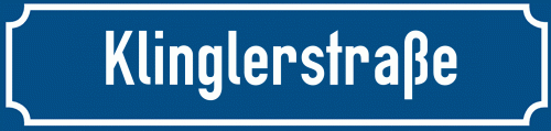 Straßenschild Klinglerstraße