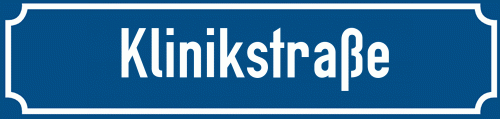 Straßenschild Klinikstraße zum kostenlosen Download