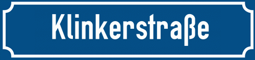 Straßenschild Klinkerstraße zum kostenlosen Download