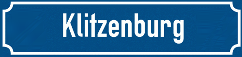Straßenschild Klitzenburg