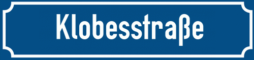 Straßenschild Klobesstraße