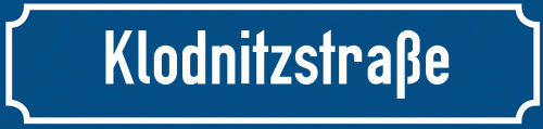 Straßenschild Klodnitzstraße zum kostenlosen Download