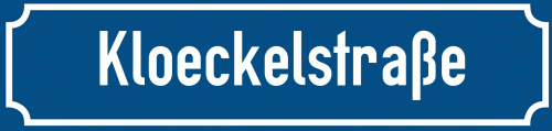 Straßenschild Kloeckelstraße