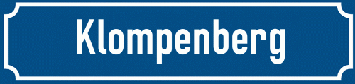 Straßenschild Klompenberg