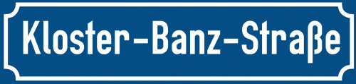 Straßenschild Kloster-Banz-Straße