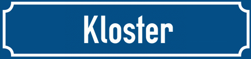 Straßenschild Kloster