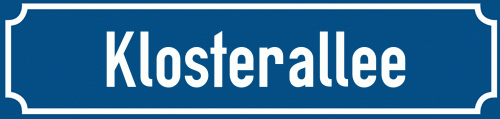 Straßenschild Klosterallee